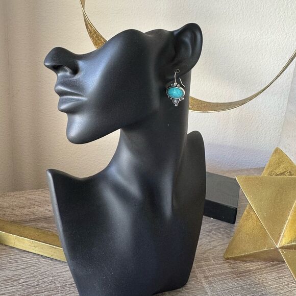 Dazzling blue stone Drop Earrings A1266 - Picture 6 of 6